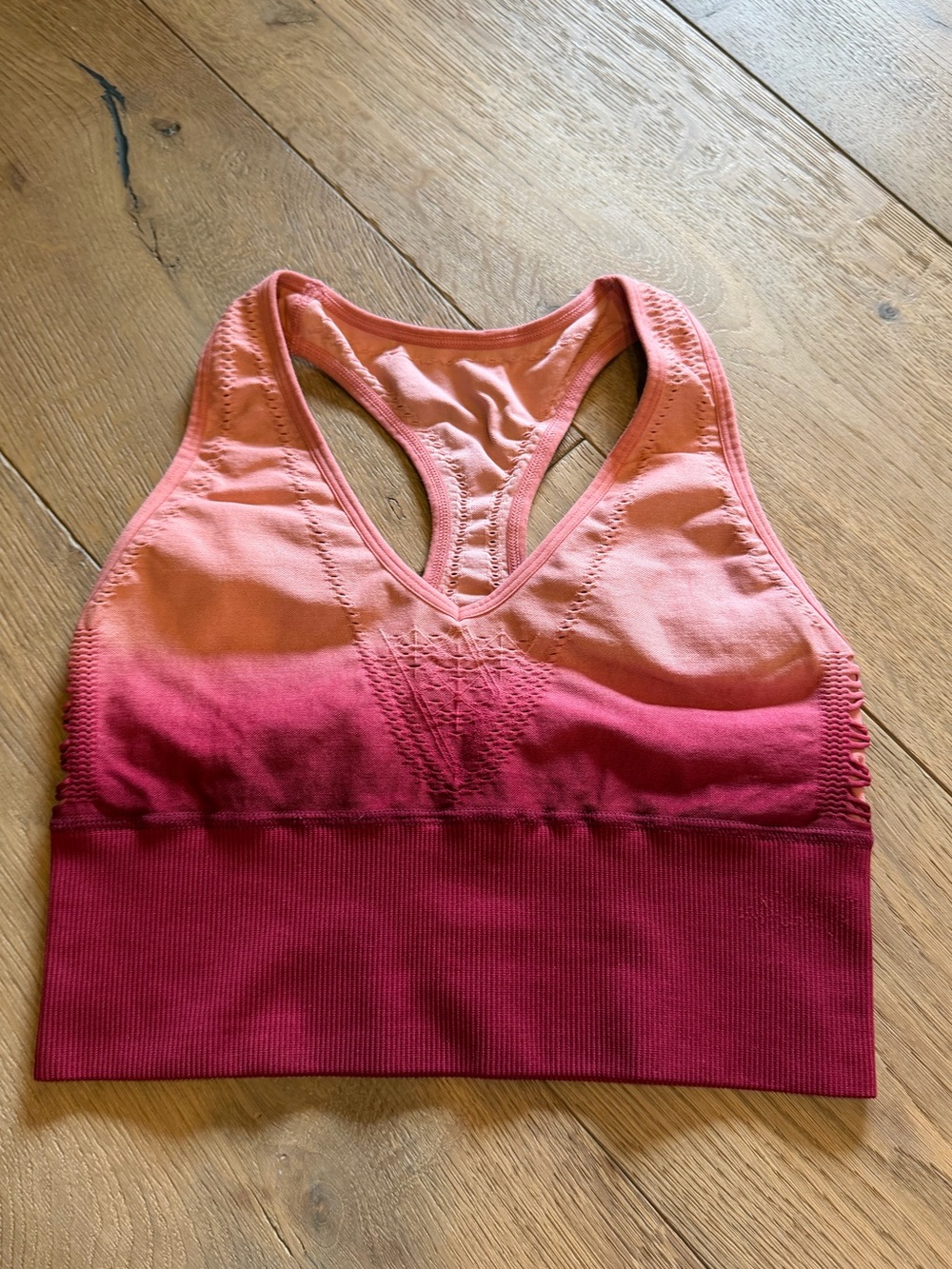 Seamless Lightly Lined PINK Victoria's Secret Ombre Racerback Sports Bra S
